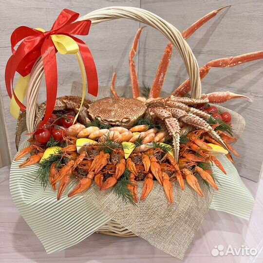 Букеты из раков и морепродуктов