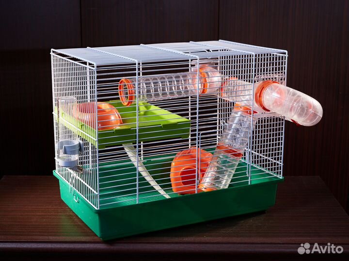 Двухэтажная клетка с трубами для хомяка хомяков