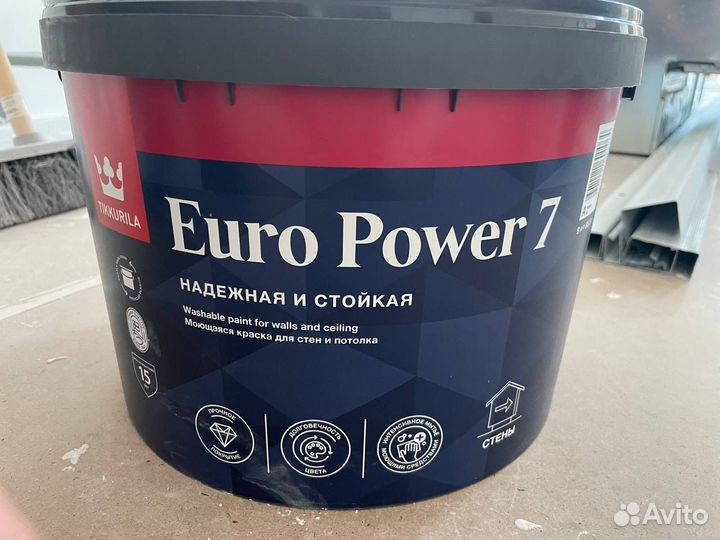 Краска моющаяся для стен Tikkurila Euro Power 7