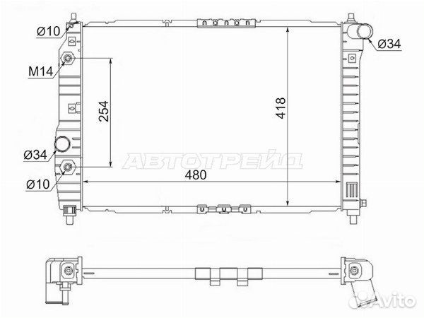 Радиатор chevrolet, chevrolet aveo, chevrolet aveo (T200) / daewoo kalos 02, chevrolet aveo 05-07 4