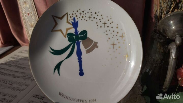 Декоративная тарелка рождество 1994 KPM print