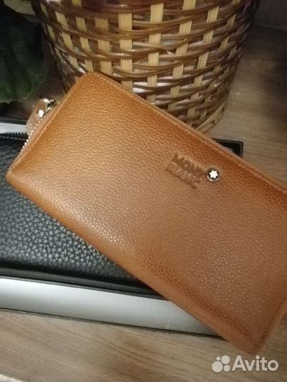 Кожаный клатч Mont blanc новый