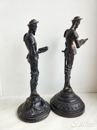 Скульптура дон кихот, чугун,2 шт одним лотом