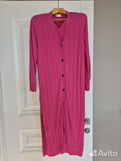 Кардиган длинный и платье комплект