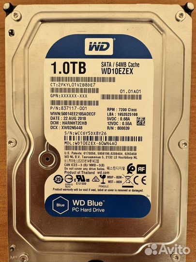 Western Digital 1 тб Внутренний жесткий диск