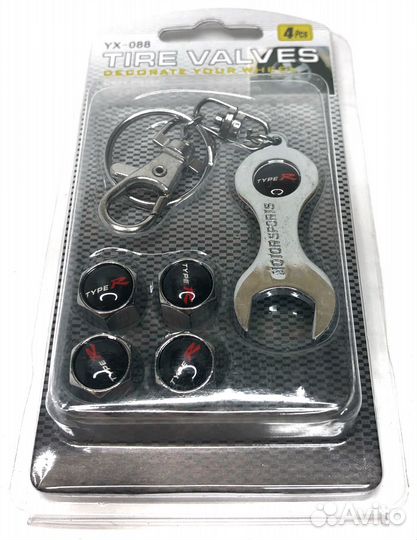 Колпачки на ниппеля - Type-R (с ключом/черный) (Се