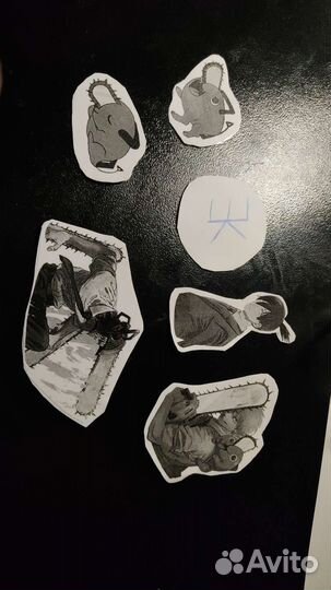 Наклейки самодельные чб