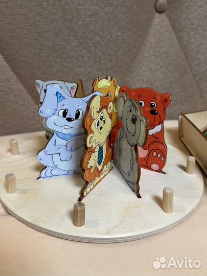 Сортер животные и еда развивающие игрушки