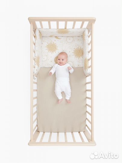Бортик в кроватку (бежевый) от Happy baby