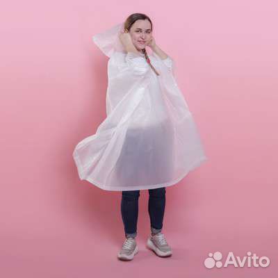 Дождевик пончо с капюшоном