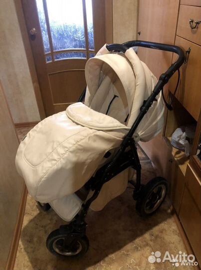 Коляска универсальная 2в 1 из эко кожи