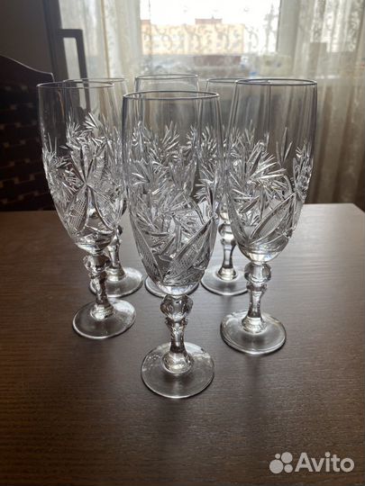 Хрустальные бокалы 6 шт