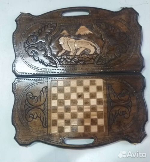 Нарды ручной работы резные размеры 30 на 60