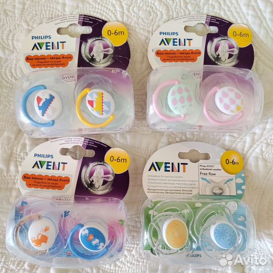 Новые пустышки avent от 0-6, 6-18
