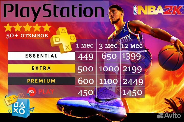 Подписка PS Plus турция + NBA23