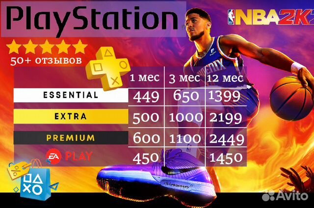 Подписка PS Plus турция + NBA23