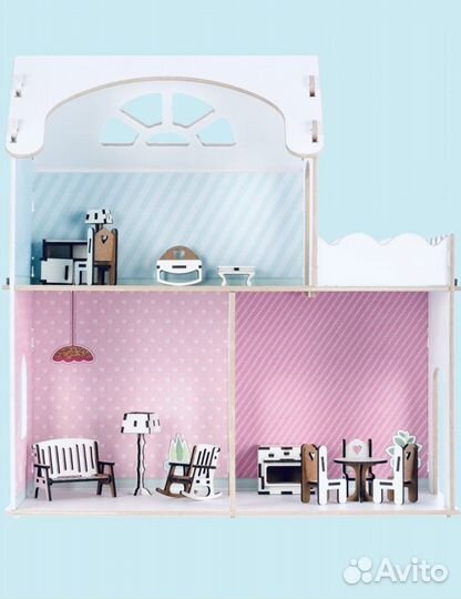 Кукольный домик с мебелью