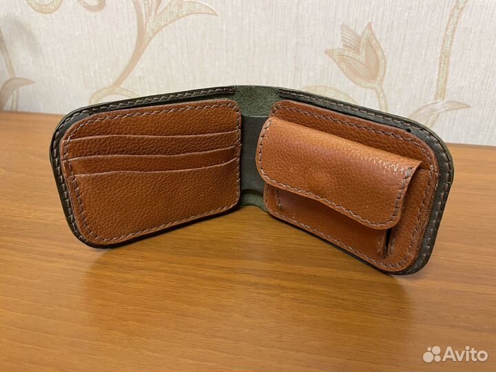 Бумажник из натуральной кожи ручная работа