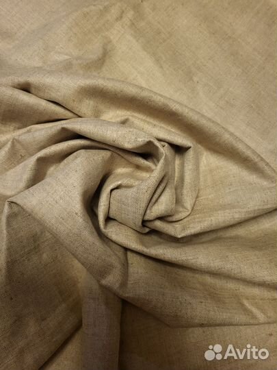 Льняная ткань СССР плотная новая 488 х 78 см отрез