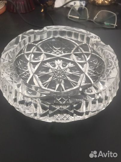 Хрустальная пепельница чехия 1970 г