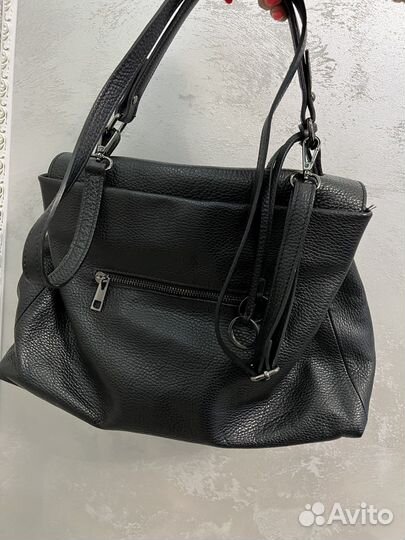 Сумка натуральная кожа черная италия
