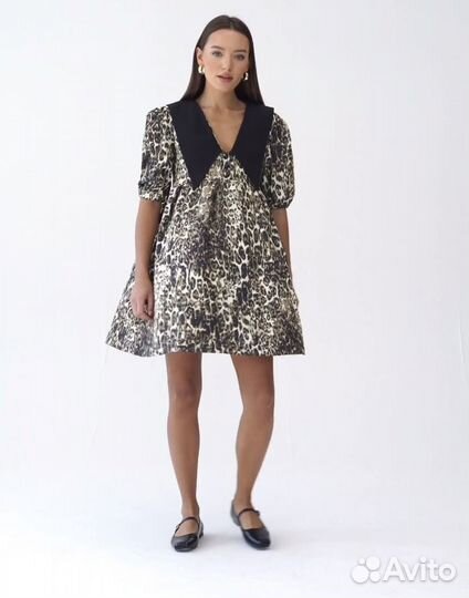Платье M леопард