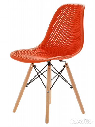 Стул ажурный в стиле eames DSW, оранжевый 1 шт NEW