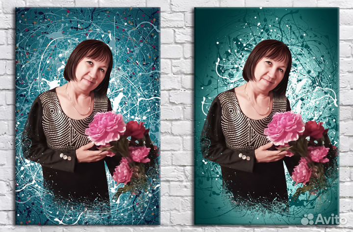 Портрет по фото на холсте дрим арт, love is, боке