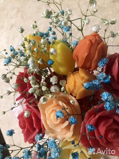 Букет из мыльных роз