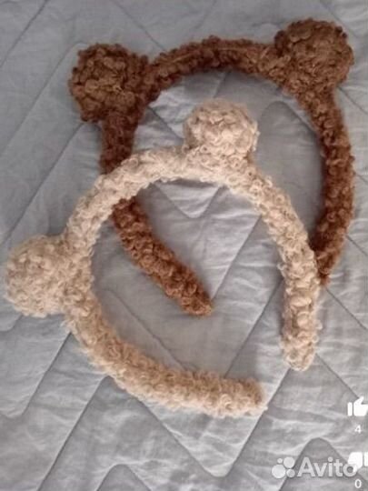 Набор ободков новые (беж/корич, роз/зелен)