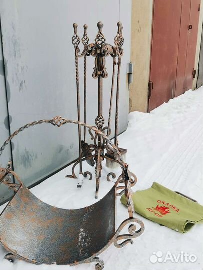 Кованый каминный набор