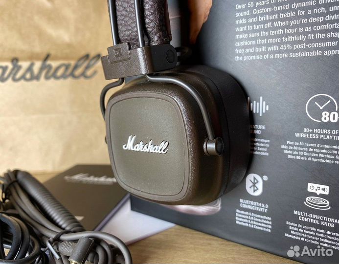 Наушники Marshall Major 4 IV Brown Премиум