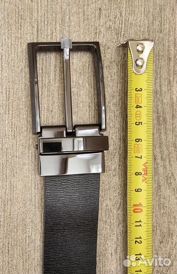 Мужской кожаный брючный ремень, ширина 33мм