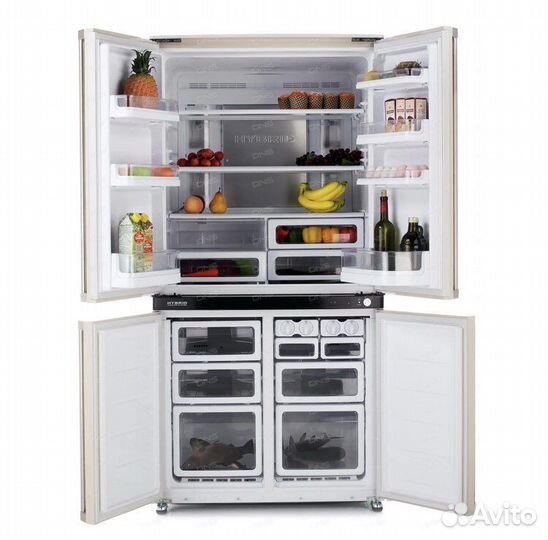 Холодильник многодверный Sharp SJF95stbe бежевый