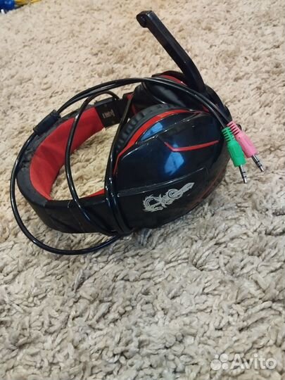 Игровые наушники с микрофоном, мышь,клавиатура