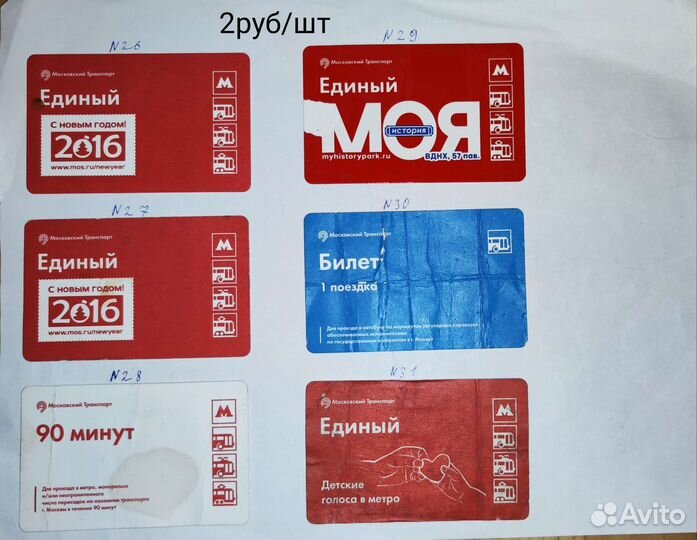Проездные билеты для колекции