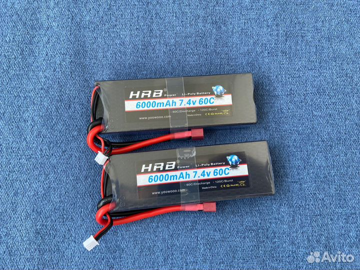 Аккумулятор HRB 7,4v 6000mAh 60C LiPo 2s