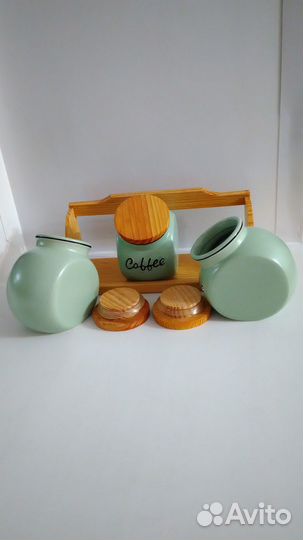 Набор баночек для кофе, чая, сахара