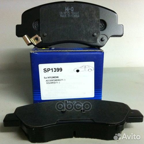 Колодки тоpмозные, пеpедние Кат.№ SP1399 Sangsi