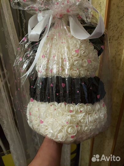 Панда из роз