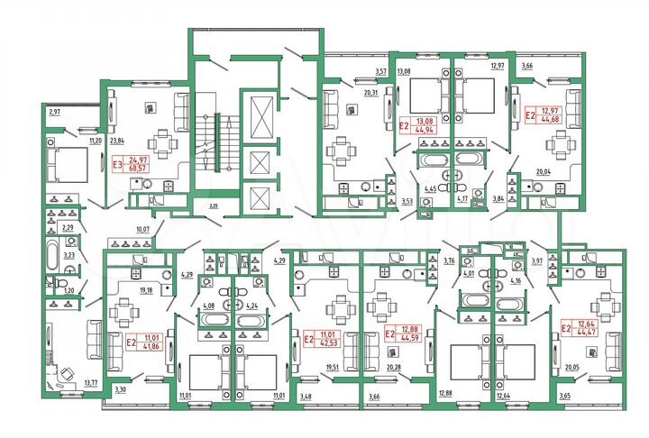 1-к. квартира, 44,6 м², 16/25 эт.