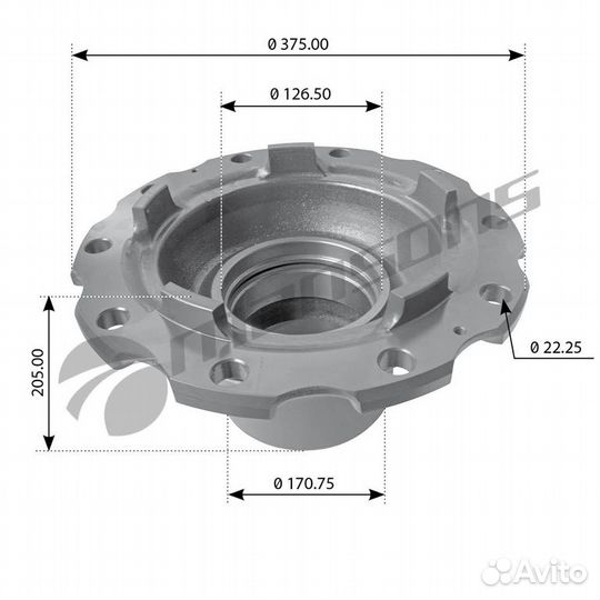 Ступица scania P,R series передняя (с подшипником)