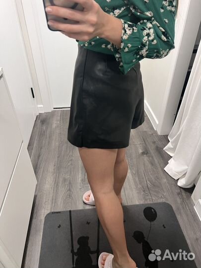 Шорты кожаные Zara xs