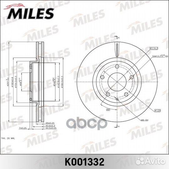Диск тормозной mazda CX-5 11- передний вент. K0