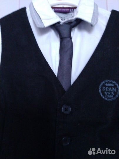 Комплект: рубашка/жилетка/галстук р.110-116