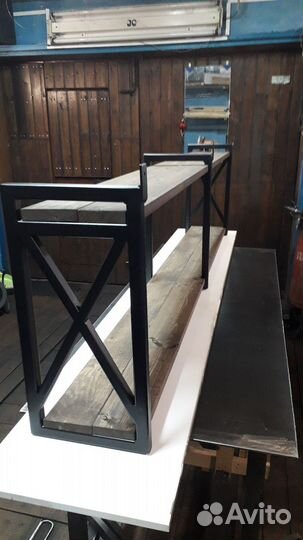 Полка навесная металл и дерево