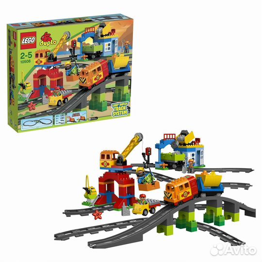 Lego Duplo Грузовой поезд (10875) + (10508)