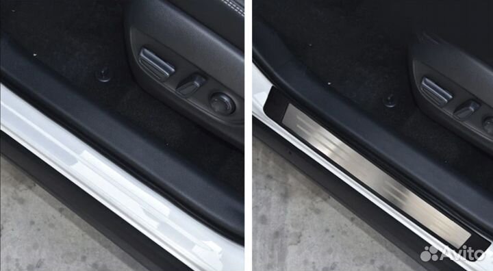 Накладки на пороги Volkswagen Passat / Фольксваген Пассат 2013-2016 г.в black