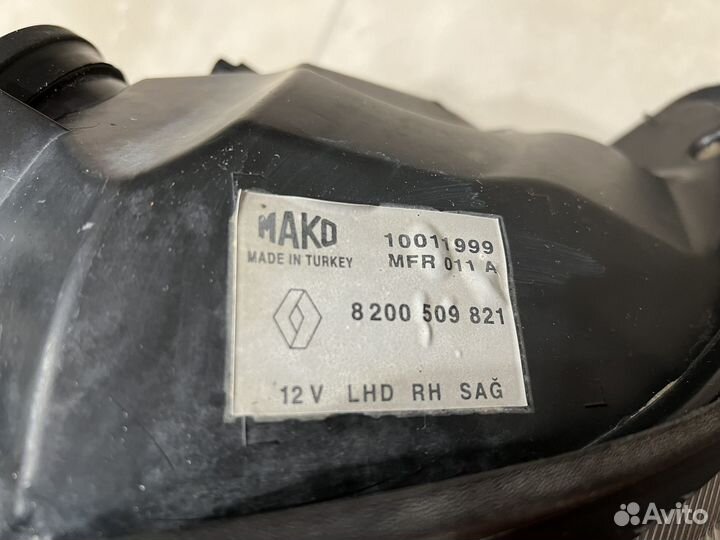 Передняя правая фара renault symbol / clio 1,2