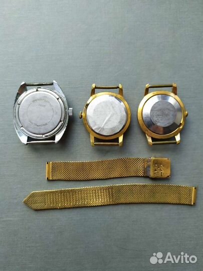 Часы позолоченные с браслетом из СССР